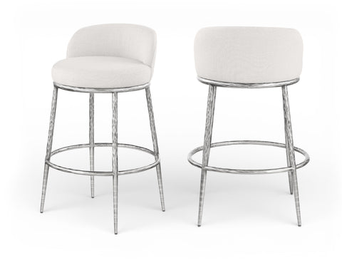 Orla Cream Performance Fabric Upholstered Bar Stool, 1 Piece (Style 6)