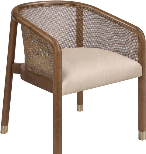 Paloma Beige Vegan Leather Upholstered Dining Chair, 2-Piece