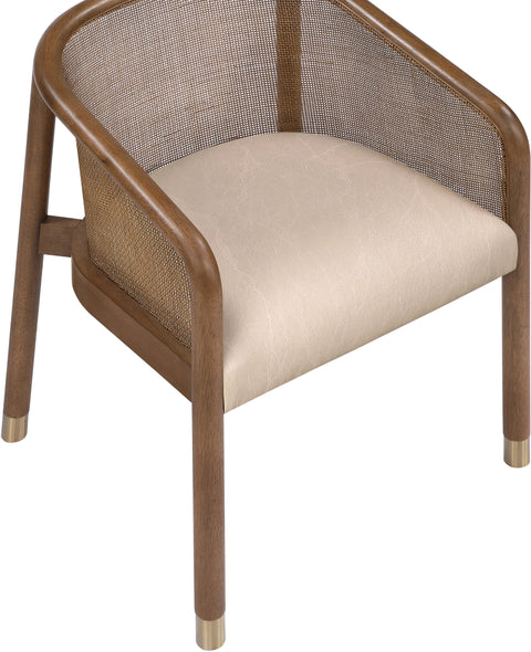 Paloma Beige Vegan Leather Upholstered Dining Chair, 2-Piece