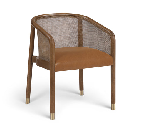 Paloma Cognac Vegan Leather Upholstered Dining Chair, 2-Piece