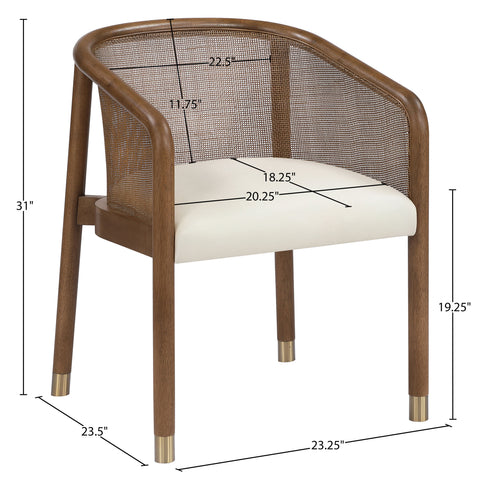 Paloma Cream Vegan Leather Upholstered Dining Chair, 2-Piece