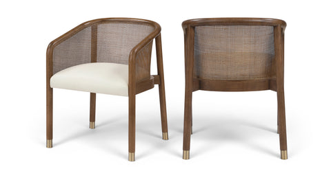 Paloma Cream Vegan Leather Upholstered Dining Chair, 2-Piece
