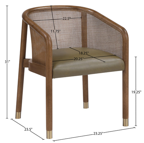 Paloma Olive Vegan Leather Upholstered Dining Chair, 2-Piece