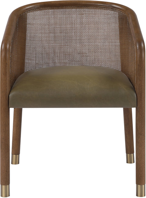 Paloma Olive Vegan Leather Upholstered Dining Chair, 2-Piece