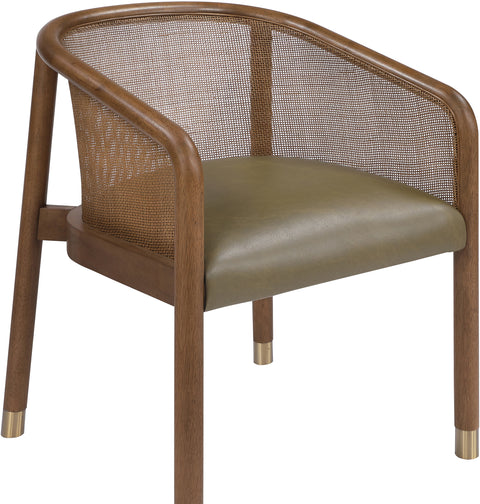 Paloma Olive Vegan Leather Upholstered Dining Chair, 2-Piece