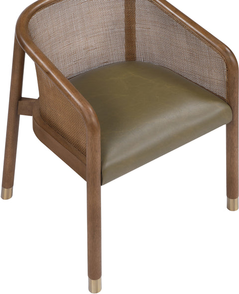 Paloma Olive Vegan Leather Upholstered Dining Chair, 2-Piece