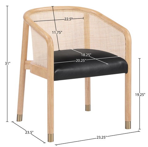 Paloma Black Vegan Leather Upholstered Dining Chair, 2-Piece