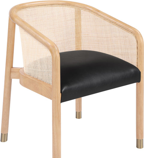 Paloma Black Vegan Leather Upholstered Dining Chair, 2-Piece