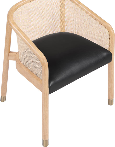 Paloma Black Vegan Leather Upholstered Dining Chair, 2-Piece