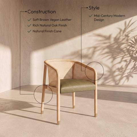 Paloma Brown Vegan Leather Upholstered Dining Chair, 2-Piece (Style 2)