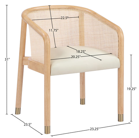 Paloma Cream Vegan Leather Upholstered Dining Chair, 2-Piece (Style 2)