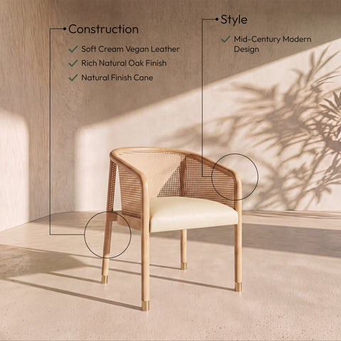 Paloma Cream Vegan Leather Upholstered Dining Chair, 2-Piece (Style 2)