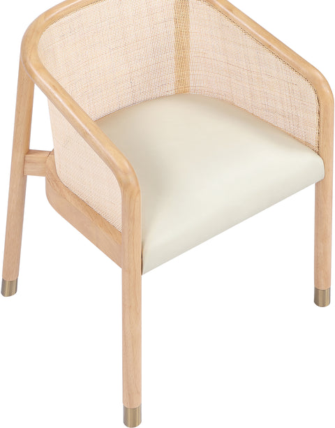 Paloma Cream Vegan Leather Upholstered Dining Chair, 2-Piece (Style 2)
