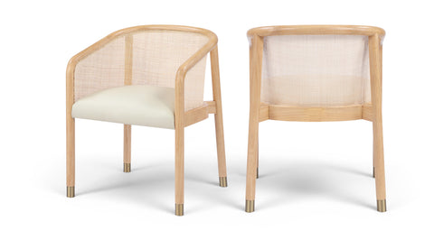 Paloma Cream Vegan Leather Upholstered Dining Chair, 2-Piece (Style 2)