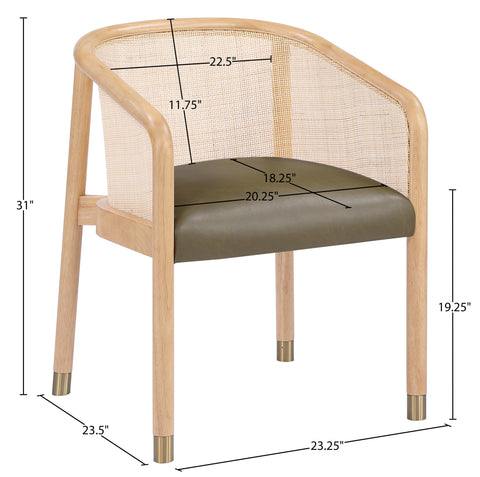 Paloma Olive Vegan Leather Upholstered Dining Chair, 2-Piece (Style 2)