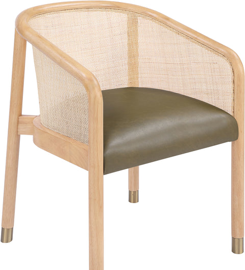 Paloma Olive Vegan Leather Upholstered Dining Chair, 2-Piece (Style 2)
