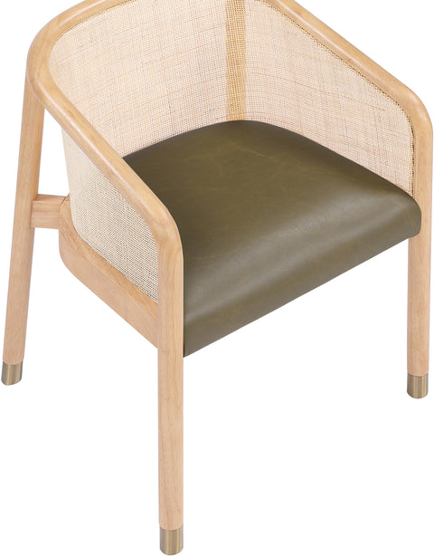 Paloma Olive Vegan Leather Upholstered Dining Chair, 2-Piece (Style 2)
