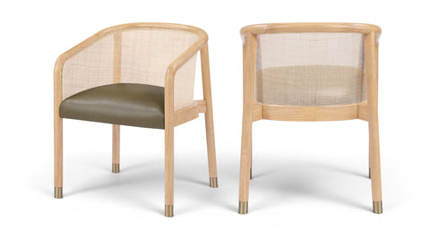 Paloma Olive Vegan Leather Upholstered Dining Chair, 2-Piece (Style 2)