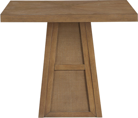Vale 36.25" Brown Cane, Oak Veneer And Solid Wood Dining Table, 1 Piece
