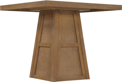 Vale 36.25" Brown Cane, Oak Veneer And Solid Wood Dining Table, 1 Piece