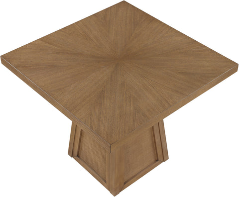Vale 36.25" Brown Cane, Oak Veneer And Solid Wood Dining Table, 1 Piece
