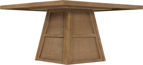 Vale 54.25" Brown Cane, Oak Veneer And Solid Wood Dining Table, 1 Piece