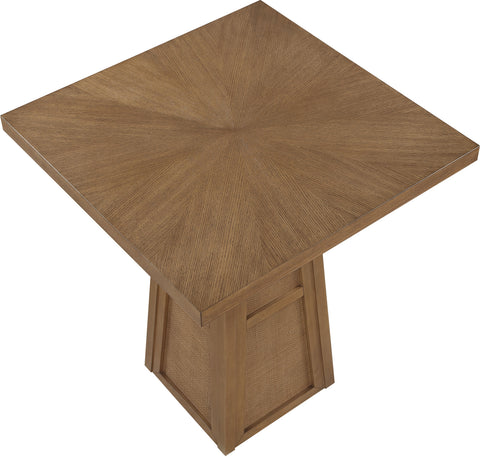 Vale 36.25" Brown Cane, Oak Veneer And Solid Wood Bar Height Table, 1 Piece