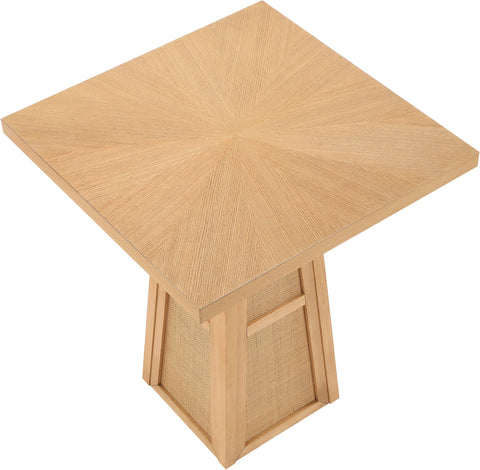 Vale 36.25" Natural Cane, Oak Veneer And Solid Wood Bar Height Table, 1 Piece