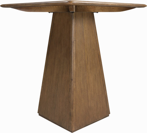 Harlow 36" Brown Walnut Glass And Cane Top With Solid Wood Base Bar Height Table, 1 Piece