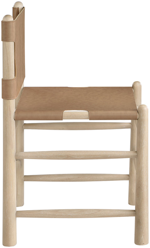 Faye Brown Vegan Leather Upholstered Dining Chair, 2-Piece