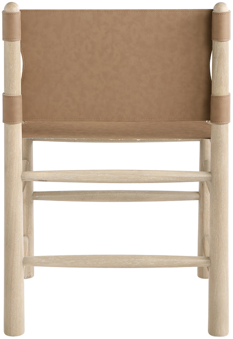 Faye Brown Vegan Leather Upholstered Dining Chair, 2-Piece