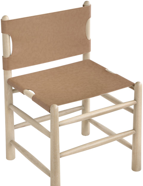 Faye Brown Vegan Leather Upholstered Dining Chair, 2-Piece