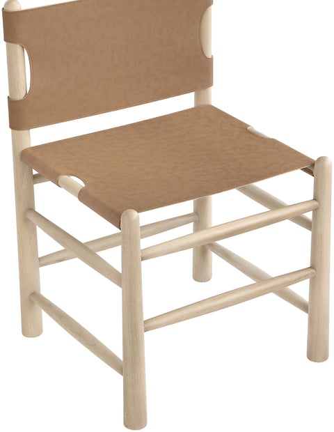 Faye Brown Vegan Leather Upholstered Dining Chair, 2-Piece