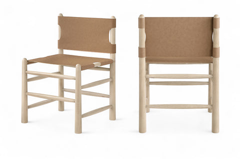 Faye Brown Vegan Leather Upholstered Dining Chair, 2-Piece