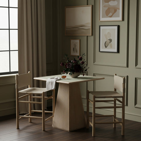 Faye Beige Vegan Leather Upholstered Counter Stool, 1 Piece