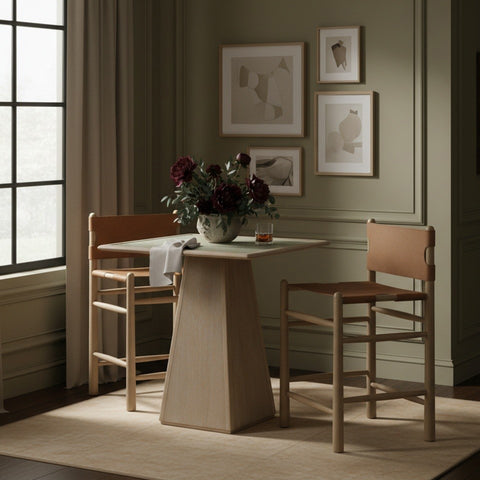 Faye Brown Vegan Leather Upholstered Counter Stool, 1 Piece