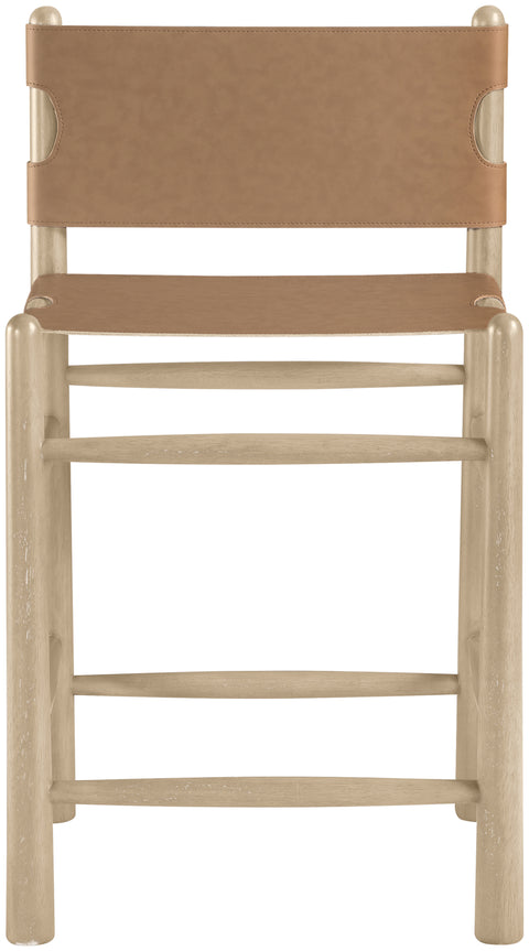 Faye Brown Vegan Leather Upholstered Counter Stool, 1 Piece