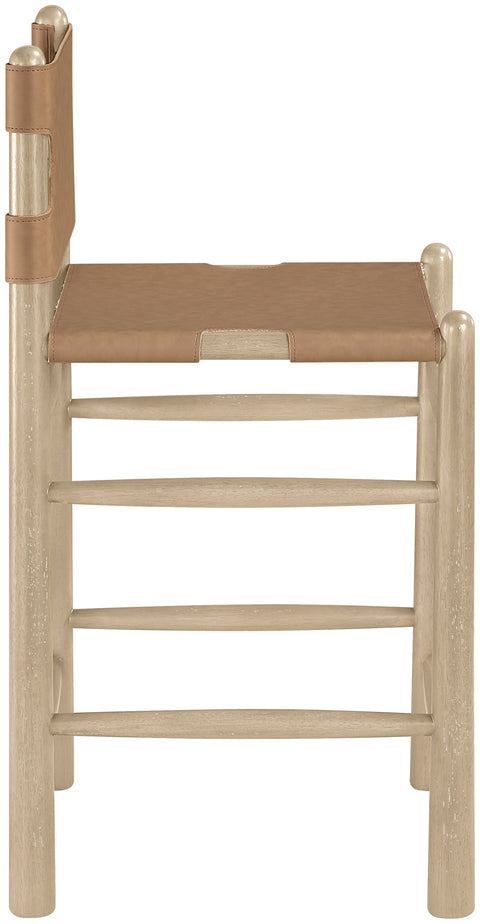 Faye Brown Vegan Leather Upholstered Counter Stool, 1 Piece