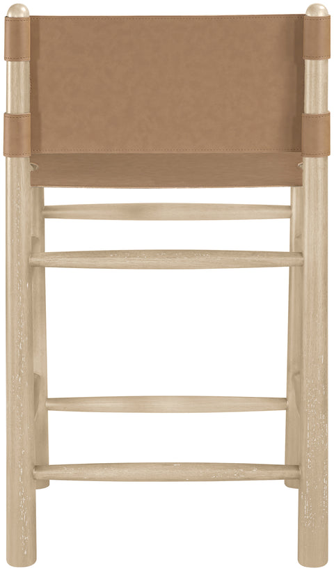 Faye Brown Vegan Leather Upholstered Counter Stool, 1 Piece