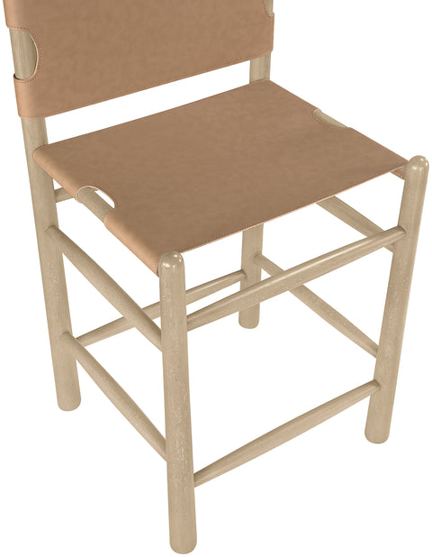 Faye Brown Vegan Leather Upholstered Counter Stool, 1 Piece