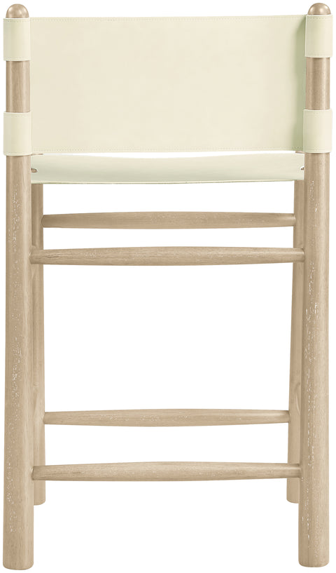 Faye Cream Vegan Leather Upholstered Counter Stool, 1 Piece