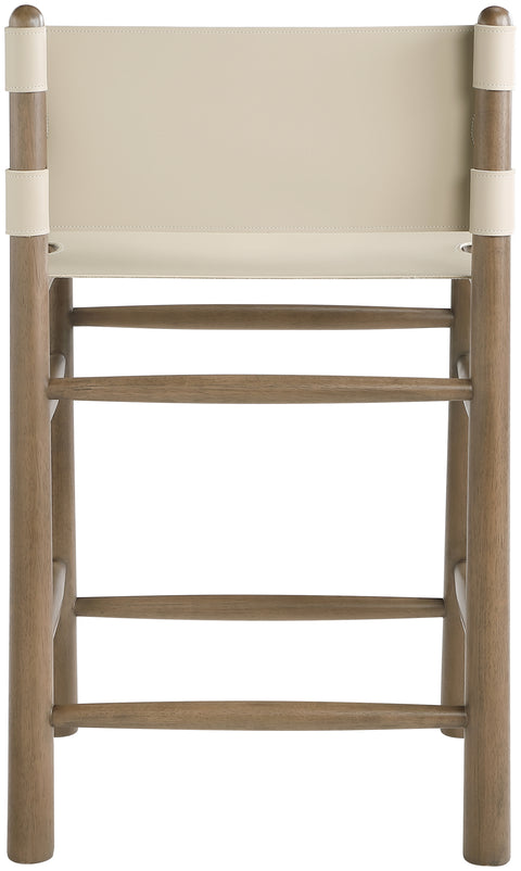 Faye Beige Vegan Leather Upholstered Counter Stool, 1 Piece (Style 2)
