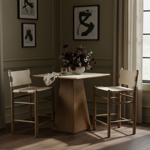 Faye Cream Vegan Leather Upholstered Counter Stool, 1 Piece (Style 2)