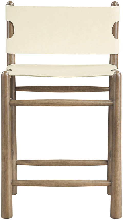 Faye Cream Vegan Leather Upholstered Counter Stool, 1 Piece (Style 2)