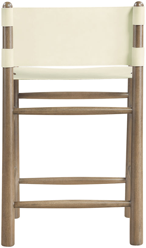 Faye Cream Vegan Leather Upholstered Counter Stool, 1 Piece (Style 2)