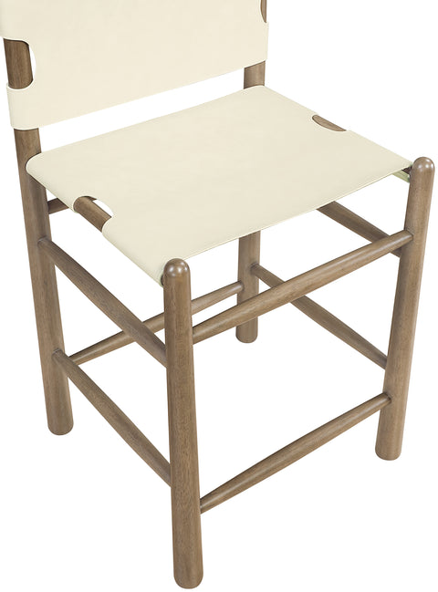 Faye Cream Vegan Leather Upholstered Counter Stool, 1 Piece (Style 2)