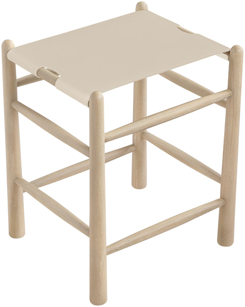 Faye Beige Vegan Leather Upholstered Counter Stool, 1 Piece (Style 3)