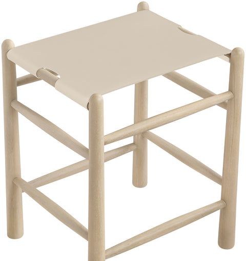 Faye Beige Vegan Leather Upholstered Counter Stool, 1 Piece (Style 3)