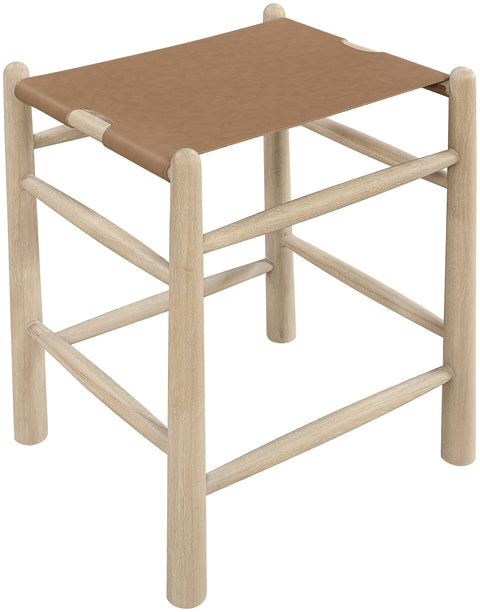Faye Brown Vegan Leather Upholstered Counter Stool, 1 Piece (Style 3)
