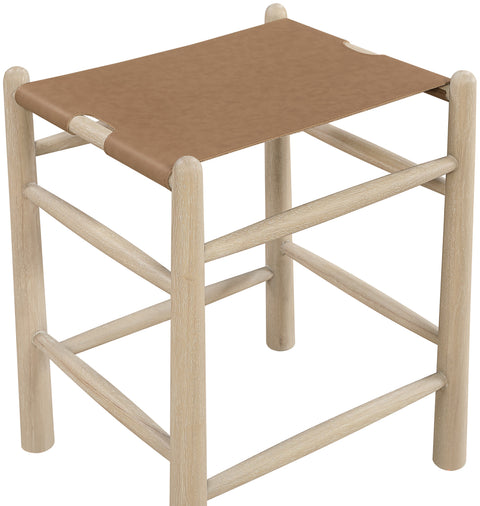 Faye Brown Vegan Leather Upholstered Counter Stool, 1 Piece (Style 3)